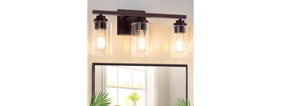 3-Light Bathroom Light Fixtures, 19" Modern