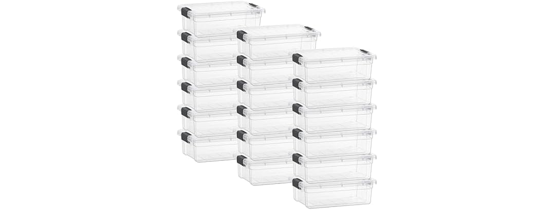 Superio Clear Storage Box with Lid, 4.5 Quart 18 Pack