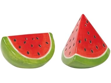 Jubilee Melon Pop Stoneware Salt and Pepper Shakers