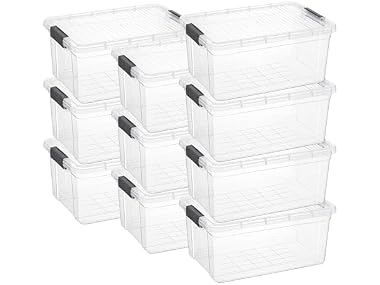 Superio Clear Storage Box with Lid, 36 Quart 10 Pack