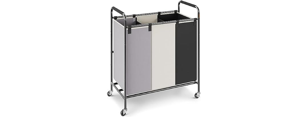 3-Section Laundry Basket, Heavy Duty Laundry