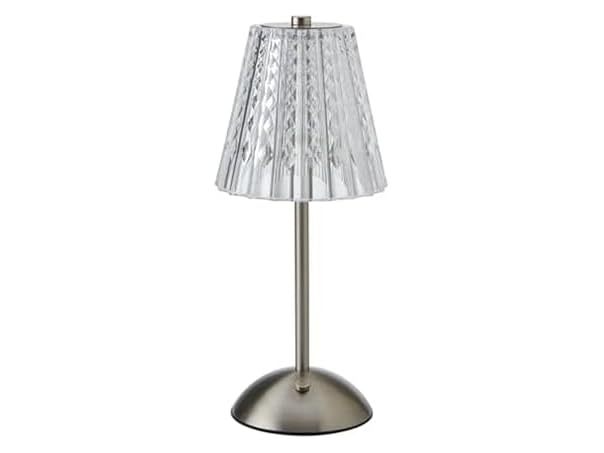 Elements 11.8-Inch Silver Rechargeable LED Table Lamp