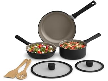BELLA 7Pc Cookware Set, Nonstick Coating