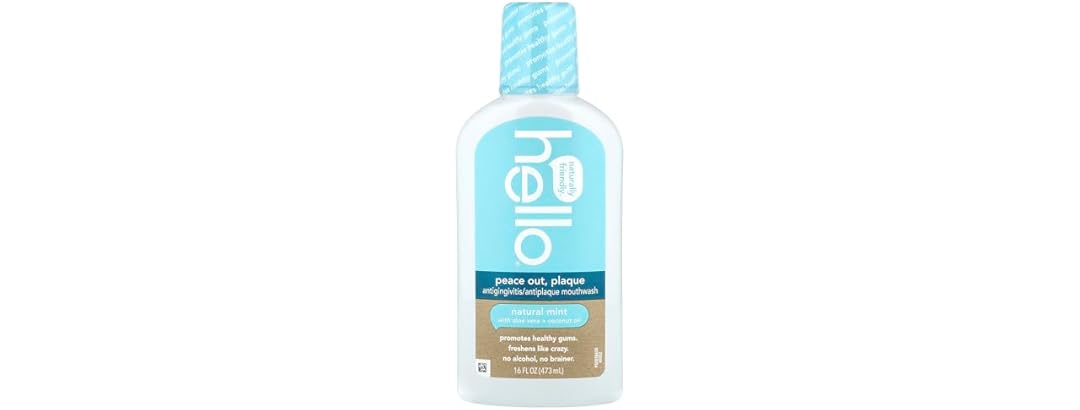 Hello Antigingivitis Mouthwash Natural Mint