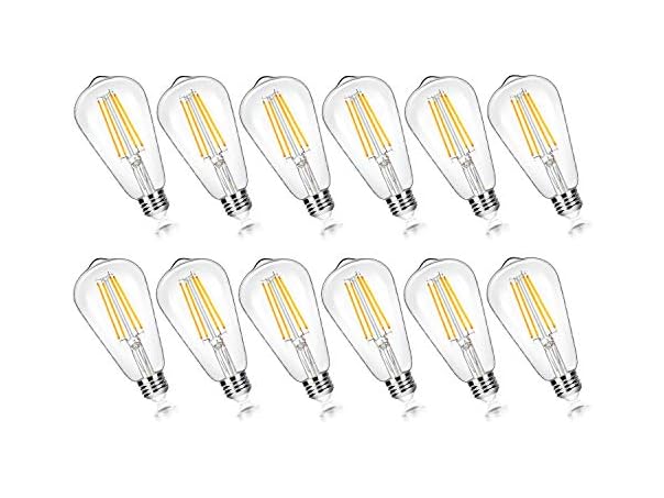 12PK Brightever ST58 LED Edison Light Bulbs 7W 3000K