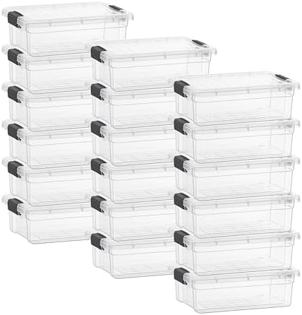 Superio Clear Storage Box with Lid, 4.5 Quart 18 Pack