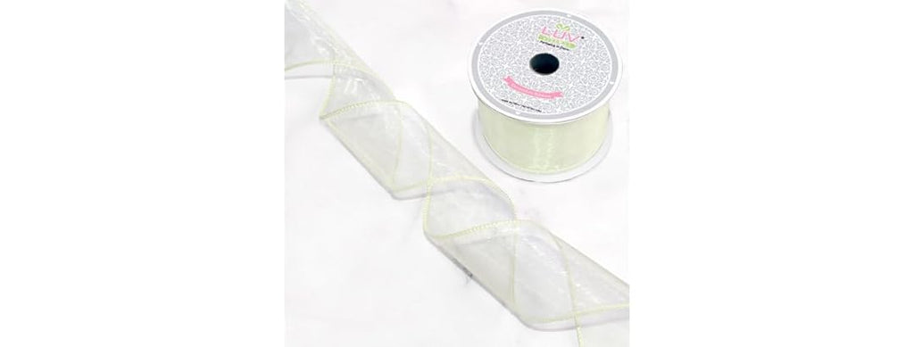 Wired Organza Ribbon 2.5" 10 Yd Ivory