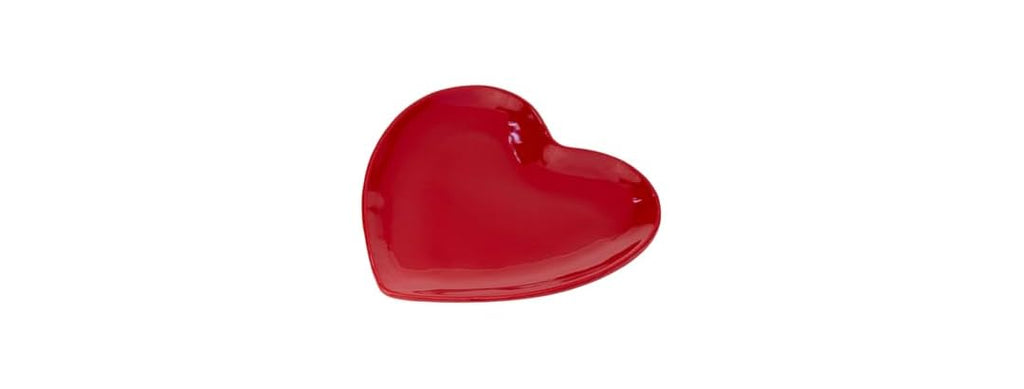 Ceramic Plate Heart-Shaped Mini Tray, Small, Red
