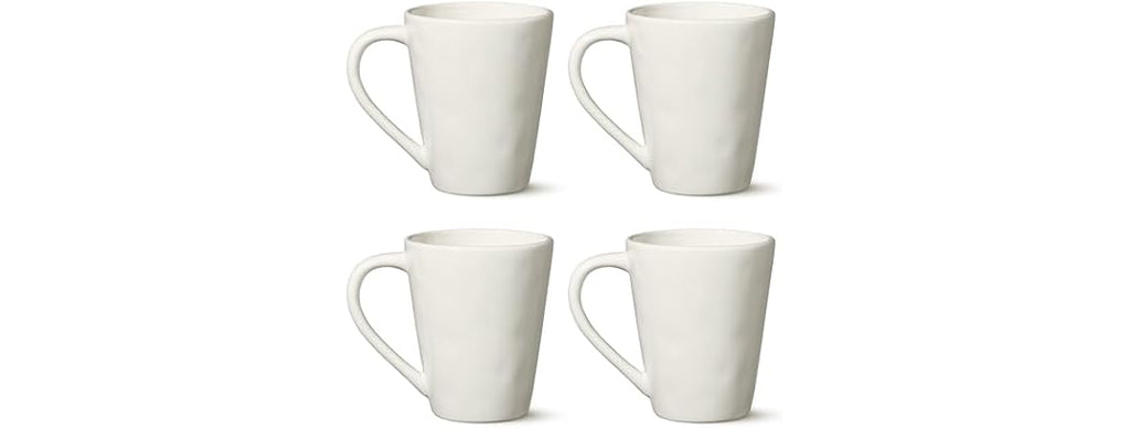 Linen Cream 14 oz Stoneware Mugs Set of 4