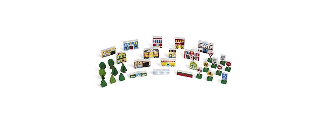 Melissa & Doug Wooden Town Play Set
