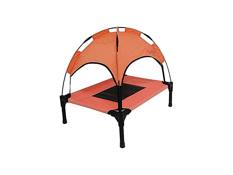 Midlee Salmon Dog Cot with Canopy (24" x 30")