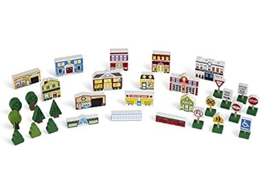 Melissa & Doug Wooden Town Play Set