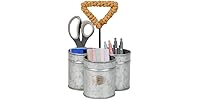 Mind Reader 3-Comp Metal Caddy Silver