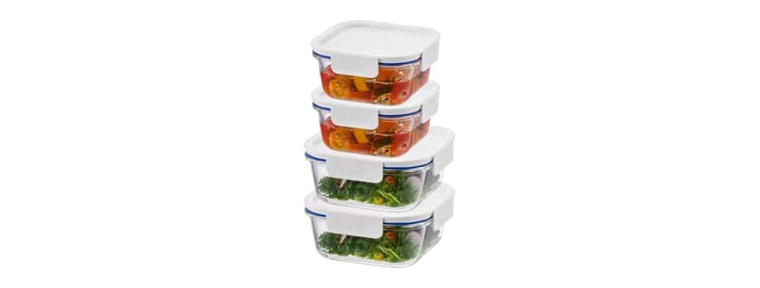 LocknLock The Clear Heat-Resistant Glass Food Set 8Pc