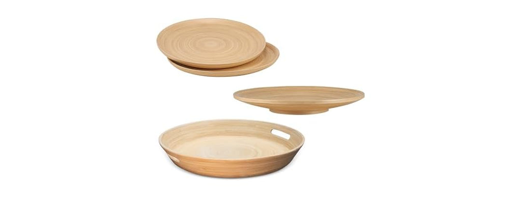 LEXA 4-Piece Handcrafted Bamboo Serving Set