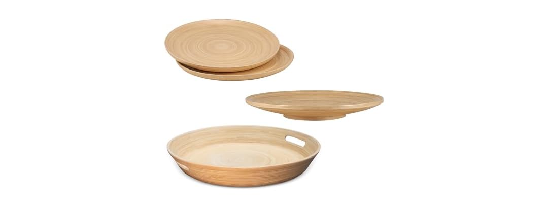 LEXA 4-Piece Handcrafted Bamboo Serving Set