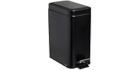 5L Stainless Steel Step Trash Can Black