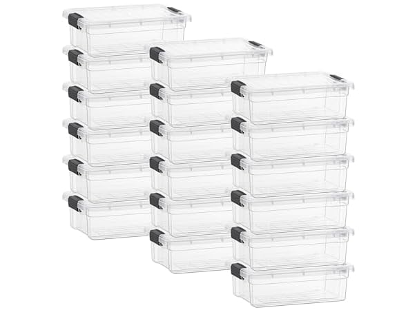 Superio Clear Storage Box with Lid, 4.5 Quart 18 Pack