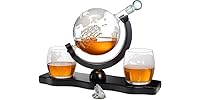 Whiskey Decanter Globe w/ Ball & Glasses