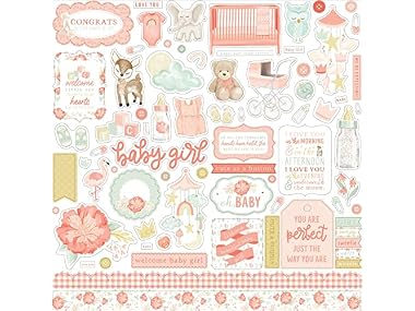 It's A Girl Cardstock Stickers 12x12"