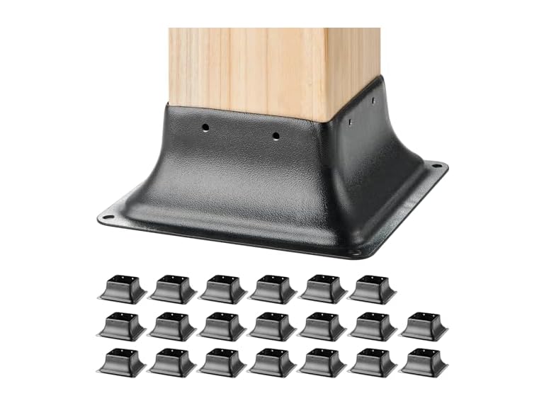 4x4 Post Base 20Pcs, Internal 3.6"x3.6" Heavy