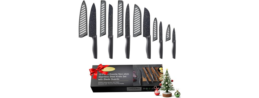 24-Piece Kitchen Knife Set w/ Guards
