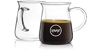 Kavako Glass Coffee Mugs 16oz Set of 2