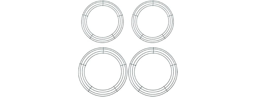 4 Pack 12 & 14" Metal Wire Wreath Frame