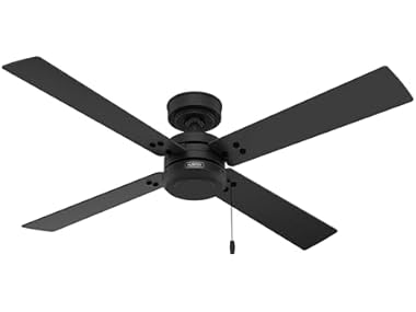 Hunter Fan 52" Matte Black, Pull Chain
