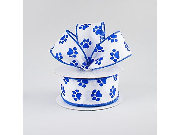 Craig Bachman Blue Paw Print Ribbon 1.5"