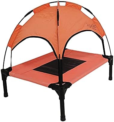 Midlee Salmon Dog Cot with Canopy (24" x 30")