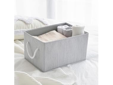 CROS Storage Baskets for Shelves 2 Pack, Grey,