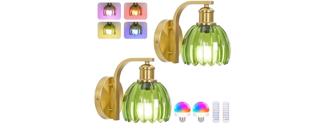 Rechargeable Battery Operated Wall Sconce 2PK
