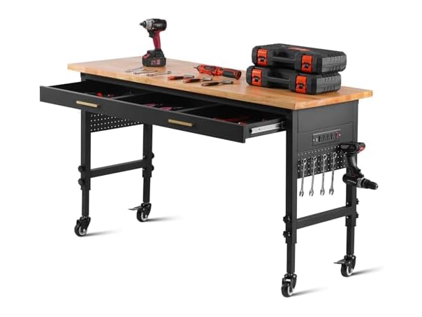 60-inch Adjustable Workbench, 1500 lbs Load