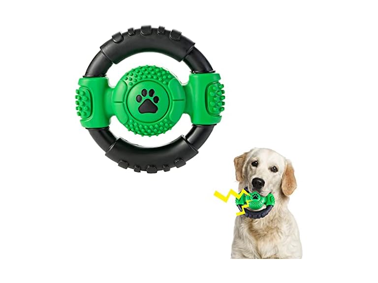 CSDKFCG Squeaky Dog Toys,Steering Wheel Shape