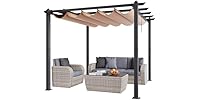 10'x10' Outdoor Retractable Pergola with Canopy