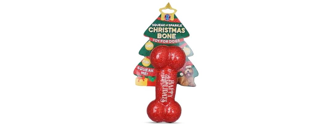 Bow Wow Pet Happy Holidays Glitter Bone