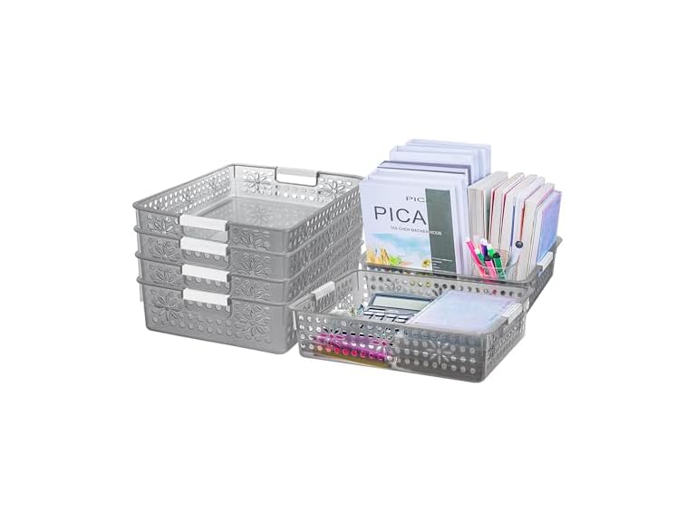 Cetomo Plastic Storage Box Clear Black, 6 Pack