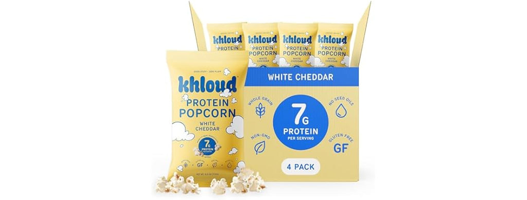 4PK Khloud Protein Popcorn 7g Protein - White Cheddar