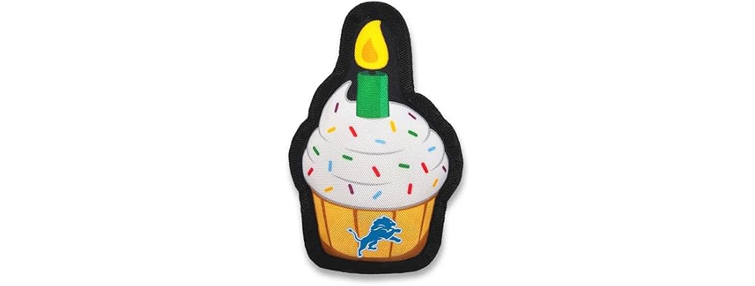 NFL Detroit Lions Pet Birthday Cupcake Squeak