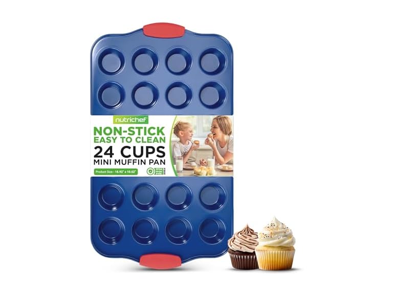 NutriChef 17” Nonstick Mini Muffin Pan Blue