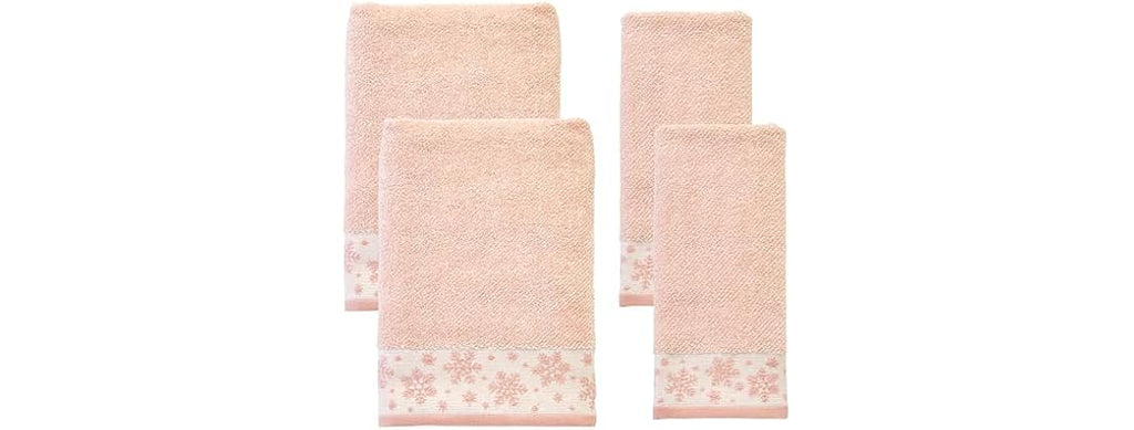 Winter Heather Snowflake 100% Cotton Premium 4-Pc Towel Set