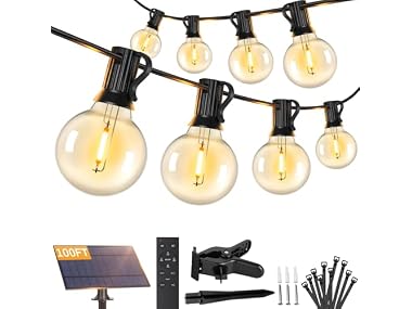 Brightever B0G4M1VT5F 100FT Solar String Lights Outdoor