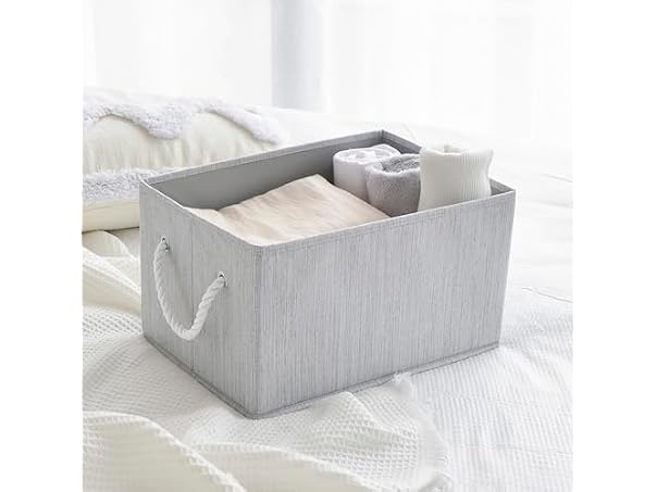 CROS Storage Baskets for Shelves 2 Pack, Grey,