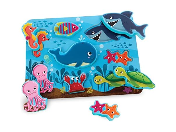 B. toys – Peek & Explore – Under The Sea – Wooden Chunky Puzzle