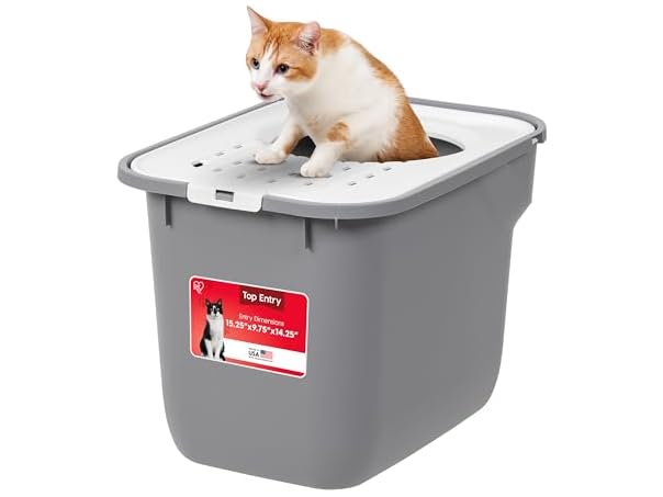 IRIS USA Large Top Entry Cat Litter Box with