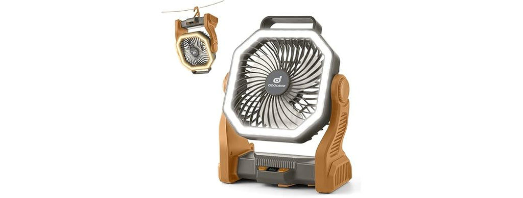 Odoland Brown Rechargeable Camping Fan