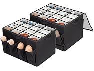 STORAGEIDEAS Fabric Shoe Organizer for Closet Black, 2 Pack