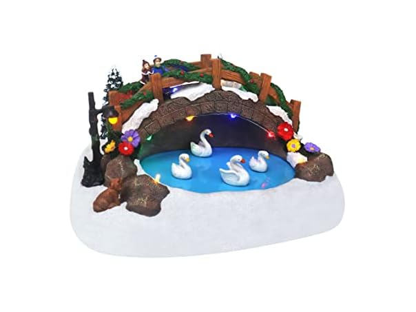 Swimming Swans Christmas Village