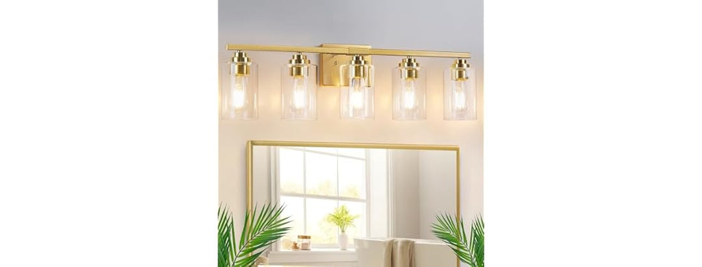 VerRon 5-Light Gold Bathroom Light Fixtures, 31"